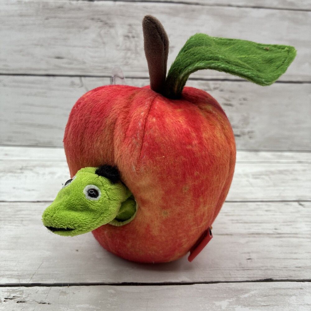 Folkmanis Finger Puppet Worm in apple Story time Learning Toy Realistic
